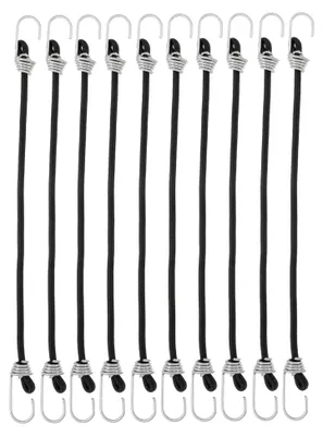 Produktbild von 10 Stück Elastische Gummiseile mit Haken 4mm x 23cm zur Gepäckbefestigung für Motorrad und Reisen