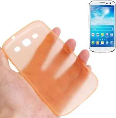 Produktbild von Schutzhülle Case Ultra Dünn 0,3mm für Handy Samsung Galaxy S3 i9300 / i9305 / S3 NEO i9301 Orange Transparent