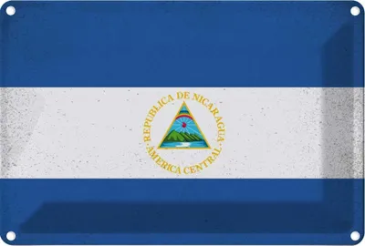 Image de vianmo Plaque en tôle 20x30 cm Drapeau Nicaragua Flag Nicaragua Vintage
