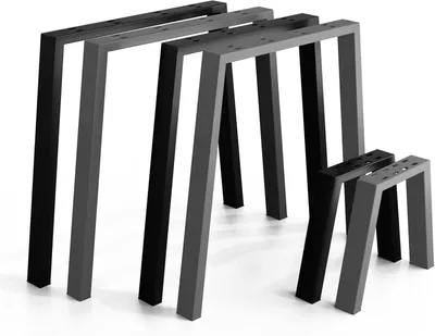 Imagen del producto de NOGGI: 2 soportes metálicos (30/45 x 40 cm, color antracita) para bancos