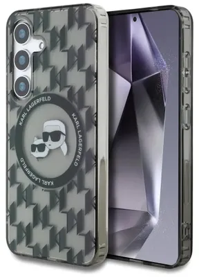 Image de Etui Karl Lagerfeld Bouton Karl&Choupette Têtes sur Kl Motif Magsafe Do Samsung Galaxy S25 Czarny