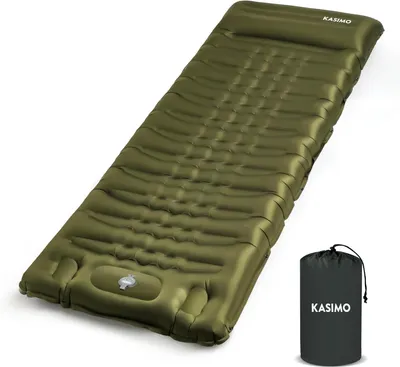 Obrázok produktu pre Kempingová matrac 12 cm, 1 osoba, samonafukovacia s integrovanou pumpou, pre kempovanie