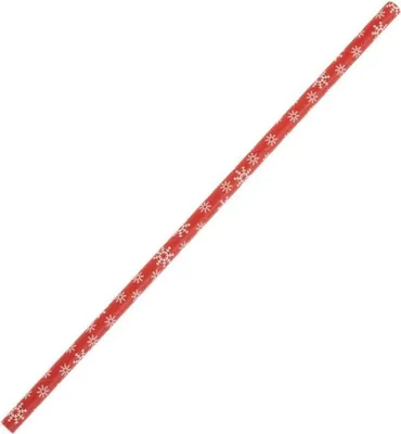 Image de Pailles en papier compostables Fiesta motif flocon de neige 210 mm (250 pièces)