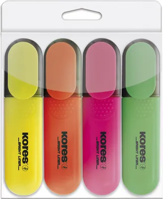 Immagine prodotto di Evidenziatore Kores "BRIGHT LINER", confezione da 4 pz