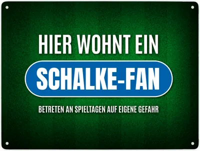 Produktbild von Hier wohnt ein Schalke-Fan Metallschild XXL