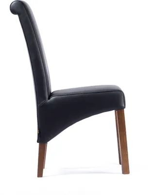 Produktbild von SIX® Lederstuhl Felice Leder Schwarz Stuhlbeine Nussbaum Lederstühle Stühle Stuhl