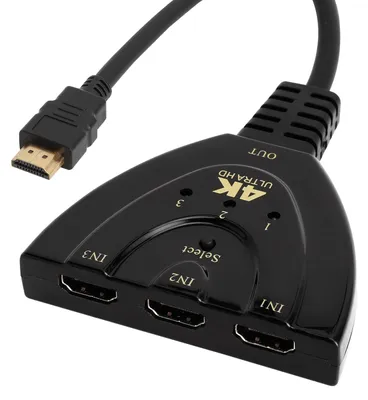 Obrázek produktu pro HDMI přepínač - HDMI rozbočovač 3 vstupy 1 výstup - 4K UHD - S tlačítkem