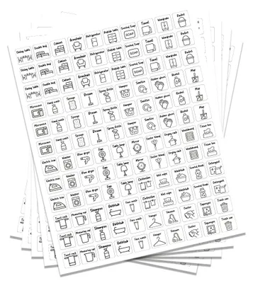600 Haushaltsplaner-Sticker, transparent, wasserdicht, 1,5x1,5 cm