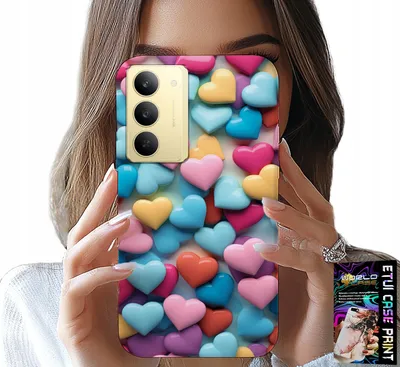 Obrázok produktu pre Puzdro Realme 14X – farebné srdiečka, ktoré si môžete prispôsobiť