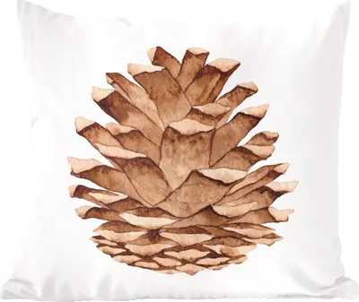 Produktbild von MuchoWow® Zierkissen Sofakissen Wohnzimmer Dekokissen 50x50 cm Herbst - Illustration - Tannenzapfen - Komfort - Sofakissen