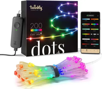 Zdjęcie produktu dla Twinkly|Dots Smart LED Lights 200 RGB (Multicolor), 10m, Transparent|RGB - 16M+ kolorów