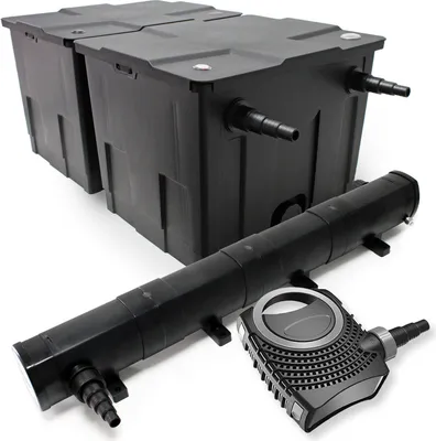 Produktbild von Wiltec Komplettset: CBF-350B Teichfilter bis 60000 L Teichfilteranlage als Durchlauffilter, NEO10000 SuperECO Teichpumpe 10000l/h 80W, CUV-272 Teichklärer UVC Klärer mit 72W