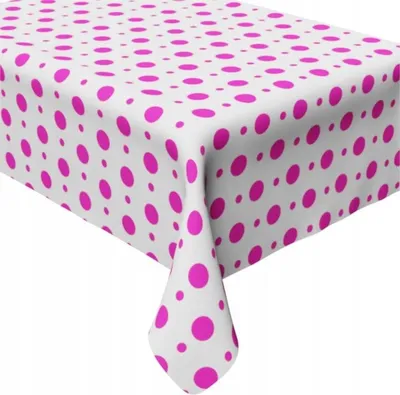 Produktbild von Rosa gepunktete Folientischdecke, 100 x 130 cm