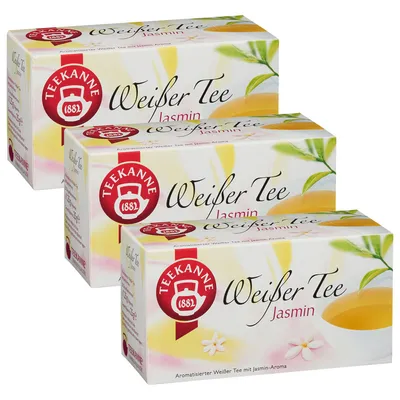 Produktbild von Teekanne Weißer Tee Jasmin mild im Geschmack 20 Teebeutel 25g 3er Pack