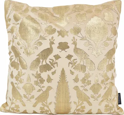 Produktbild von Damast Creme/Gold | 45 x 45 cm | Kussenhoes | Samt/Viskose