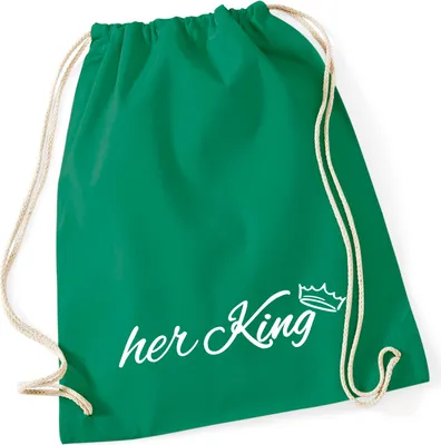 Produktbild von Huuraa Turnbeutel her King Krone 12 Liter Kelly Green Baumwolle Rucksack Geschenkidee