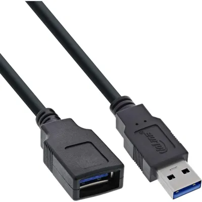 Immagine prodotto di InLine® 35605 Cavo USB 3.0, spina/presa A, nero, 0,5 m