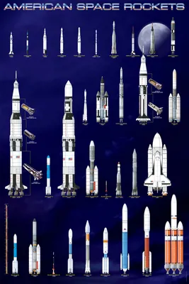 Produktbild von Educational - Bildung - American Space Rockets - Lernposter 61x91,5 cm