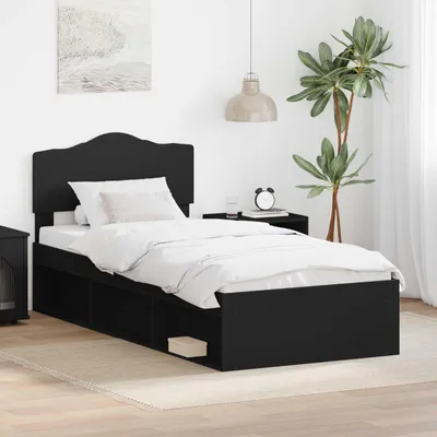 Image de Maison Exclusive - Sommier noir 75 x 190 cm Bois de pin massif