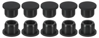 Silikon-Lochstopfen, flexibel, 13-14 mm, schwarz, 10 Stk.