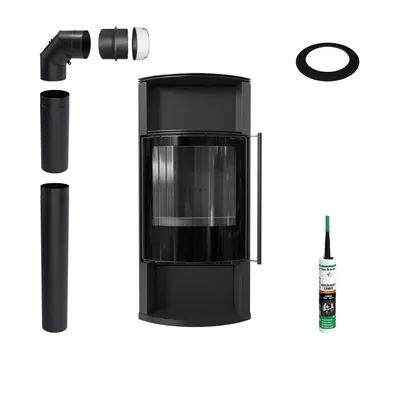 Immagine prodotto di KRATKI TOFA 8 kW ∅150 ECO nero Stufa a legna Con accessori di montaggio