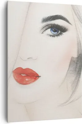 Produktbild von Bild auf Leinwand - Leinwandbild - Einteilig - Frau Gesicht Lippen - 70x100cm - Wand Bild - Wanddeko - Wandbilder - Leinwanddruck - Wanddekoration - Leinwand bilder - Wandbild - PA70x100-3860