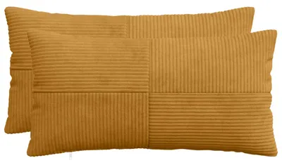 Immagine prodotto di vidaXL, 2 federe decorative, ALMELO, gialle, 40 x 80 cm, corda