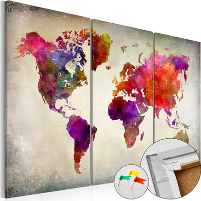 Zdjęcie produktu dla Obraz korkowy z włókniny - Mozaika kolorów 90x60 cm Karty k-C-0047-p-g