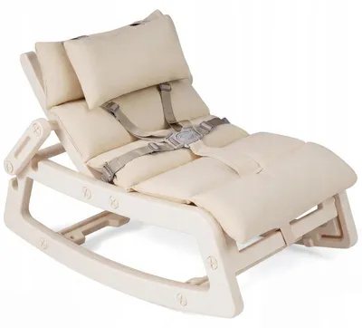 Obrázek produktu pro Dětské houpací křeslo s nastavitelným opěradlem BC10343MS, nosnost 80 kg, béžové