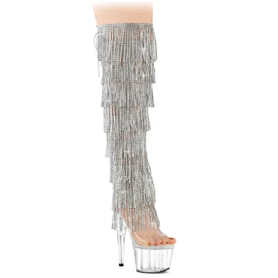 Produktbild von ADORE-3019C-RSF Damen Boots von Pleaser, Transparent Silber , EU 38, US 8