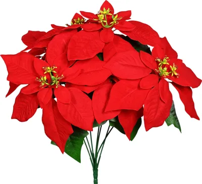 Image de 3.08 Étoile de Noël 42 cm - Poinsettia / faux - Décor buisson pour vase