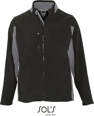 Produktbild von SOLs 55500 | Fleecejacket Nordic - Farbe: Black/Medium Grey (Solid) - Größe: XL
