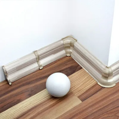 Produktbild von DQ-PP Sockelleiste 200cm PVC + Dübel Fussleiste Leiste  Höhe: 52mm , Farbe: Mosaik hell