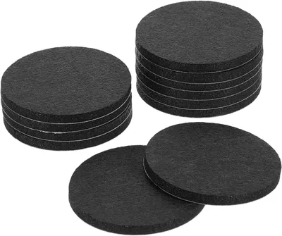 Produktbild von Möbelgleiter, 12 Stück 2,5" - Runde selbstklebende Filzgleiter für Möbelbeine und Stuhlfüße auf Hartholzböden (Schwarz)