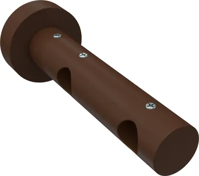 Produktbild von Interdeco Träger mit Abstand 6/12 cm / Wandhalterung für Gardinenstangen 16 mm Ø, 2-läufig Nussbaum lackiert, Typ Adrian