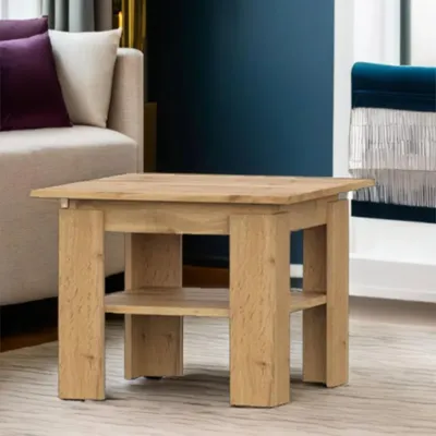 Produktbild von Couchtisch Sola - Eiche Wotan - Zusätzlicher Regalboden - Breite 55 cm, Höhe 43 cm, Tiefe 55 cm