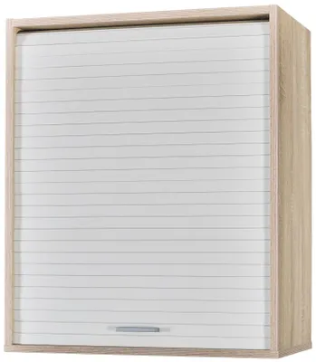 Produktbild von SIMMOB Küchenschrank Schrank Oberschrank Hängeschrank mit Rollladentür B 60 cm, Farbe:Eiche-Weiß