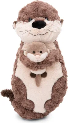 Immagine prodotto di NICI peluche lontra Oda & Odalina 40 x 20 cm - cuscino 2 in 1 in morbido peluche, cuscino decorativo a forma di lontra per bambini e adulti, 49169, ottima idea regalo, beige e grigio