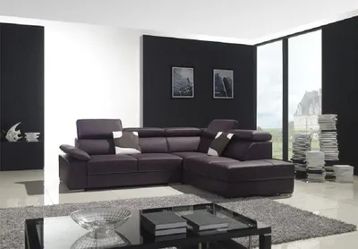 Zdjęcie produktu dla Sofa Narożna Skórzana w Kształcie L 5-Osobowa z Regulowanymi Zagłówkami – Nowoczesny Design