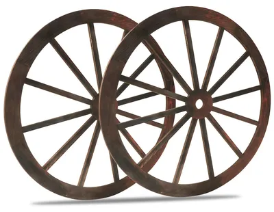 Imagen del producto de Decoración de pared rústica con forma de rueda de carruaje, 30 cm, de madera, para el hogar y el jardín