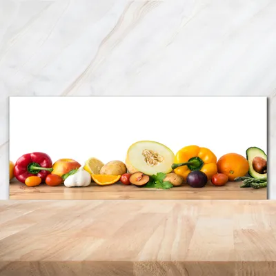 Produktbild von Tulup® Küchenrückwand Spritzschutz aus Glas -125x50 -Spritzschutz auf gehärtetes Glas Deko Essen & Getränke Obst Gemüse