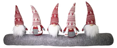 Produktbild von Zugluftstopper für Türen mit 5 Wichtel – 90 cm lang, Filz, Türdichtung für Standardtüren, Weihnachtsdesign, Tür Zugluftstopper für Haustür, 25 cm hohe Wichtel, Deko & Schutz gegen Zugluft