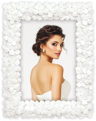 Produktbild von ZEP Fotorahmen Blumen weiß 15x20 cm Kunstharz Bilderrahmen mit Aufsteller