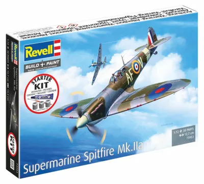 Obrázek produktu pro Spitfire Mk.IIa Starter Kit: Stavebnice v měřítku 1:72 včetně příslušenství