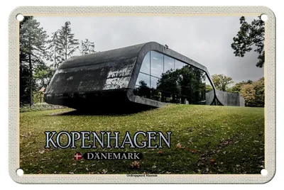 Produktbild von Blechschild Reise 18x12cm Kopenhagen Dänemark Ordrupgaard Schild
