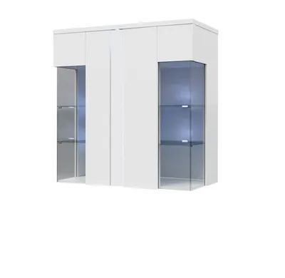 Obrázek produktu pro Závěsná vitrína s LED osvětlením BANTRY 4 - bílá / lesklá bílá