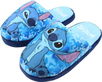 Produktbild von Disney Stitch Kinder Hausschuhe Slipper Schlüpfschuhe Pantoffeln – Blau / 30