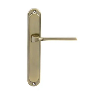 Produktbild von DOMINO Türgriff Blind Drückergarnitur | Langschildgarnitur | Tür-klinke für Zimmertür, Bürotür, Kellertür & Innentür | Aluminium | Bronze | TIPO M3 |