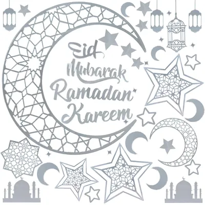 Ramadan-Dekoration 3D Aufkleber Eid Mubarak Wand Fenster Acryl
