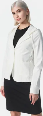 Produktbild von Rayshyne Damen Modisches Freizeit Business Hoodie Blazer mit Kapuze PM21 Weiß Gr. 36 - S